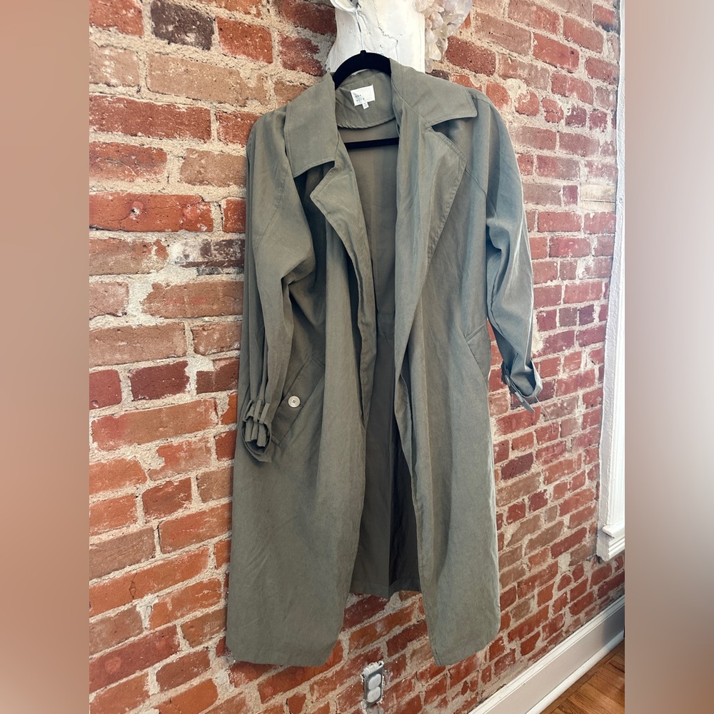 dee elle Olive Trench Coat